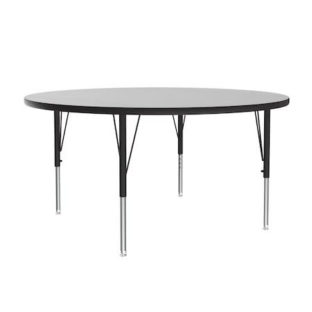 Correll Round Adjustable Height Activity Kids School Table, Melamine Laminate, Gray Granite AM48-RND-15